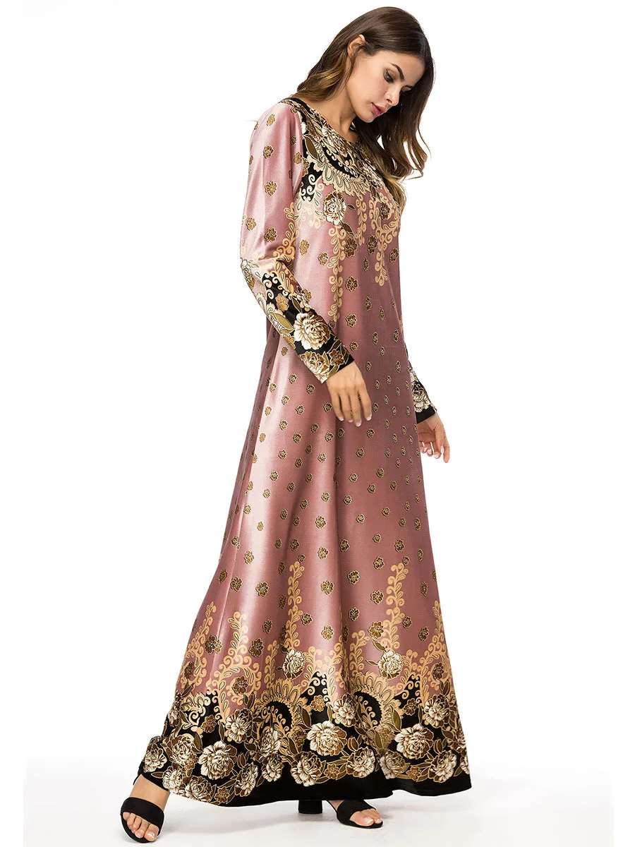 Мусульманская Этническая Женская одежда трапециевидные макси платья абайя