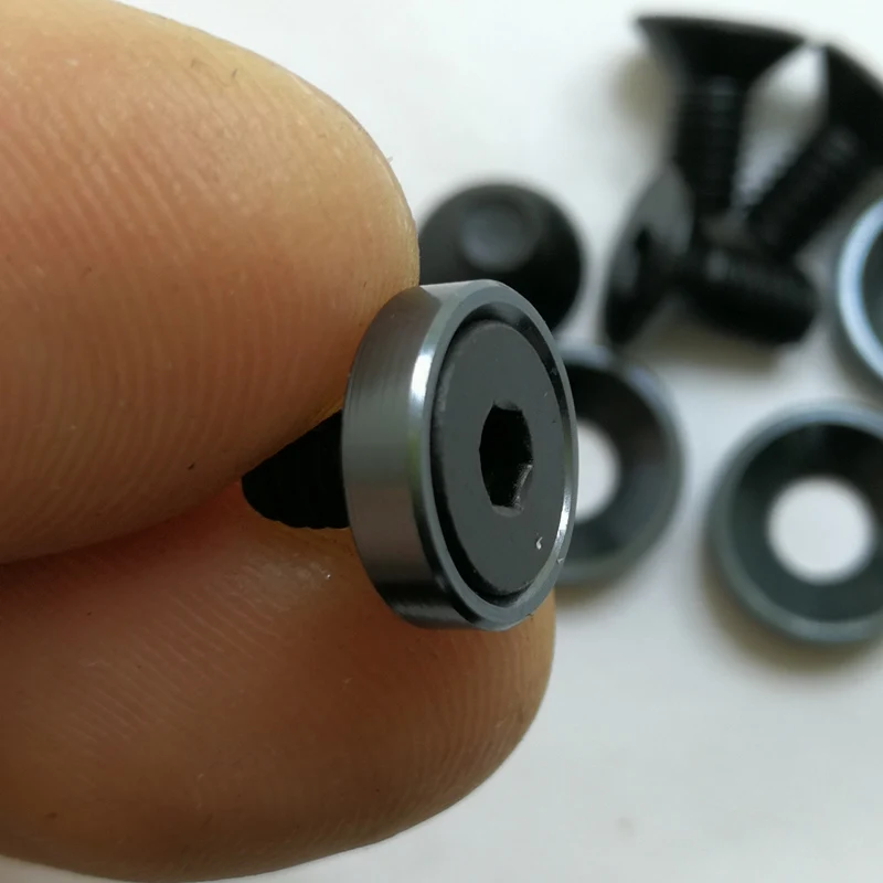 10 шт./партия черные алюминиевые прокладки из нержавеющей стали M4 x 8 мм