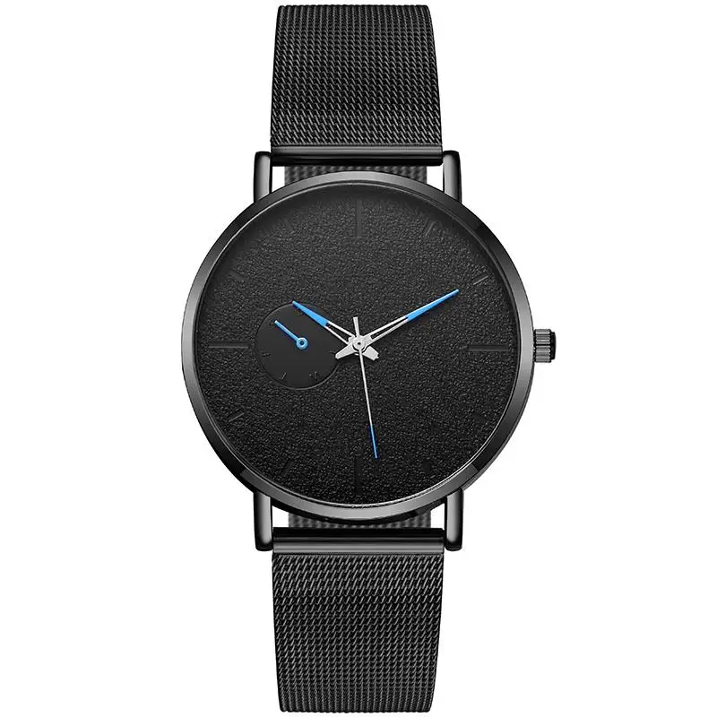 SHAARMS мужские черные кварцевые часы сетчатый ремешок аналоговые наручные Мужские