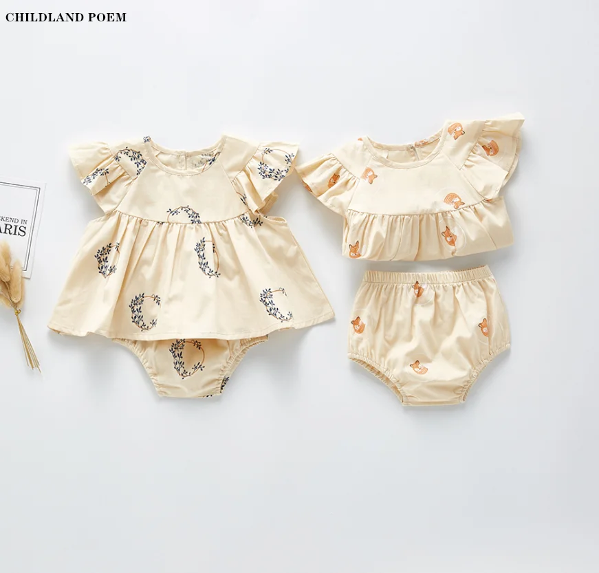 Одежда для маленьких девочек летний комплект одежды новорожденных топ с