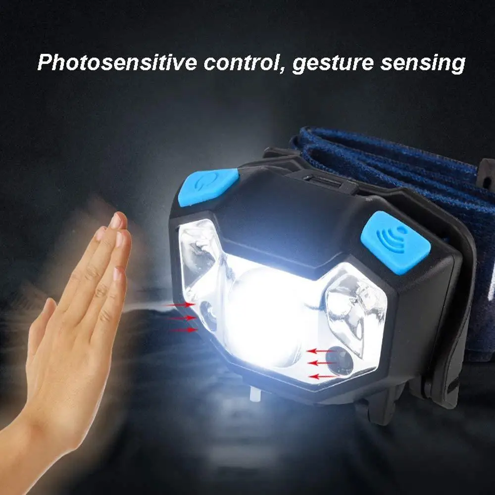 10000Lm Mini Rechargeable LED Headlamp Body Motion Sensor Headlight Camping Flashlight Head Light Torch Lamp With USB