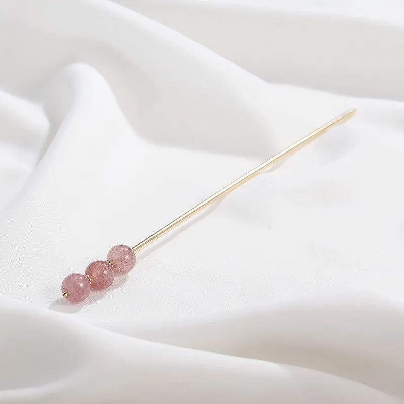 

CHIMERA Vintage Korean Hair Stick for Women Long Pearl Crystal Hairpin Simple Alloy Metal Japanese Hair Bun Pins Updo Hair Fork