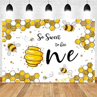mocsicka our sweet little honey is turning one photography backdrops baby 1st birthday party photo background decoration banner