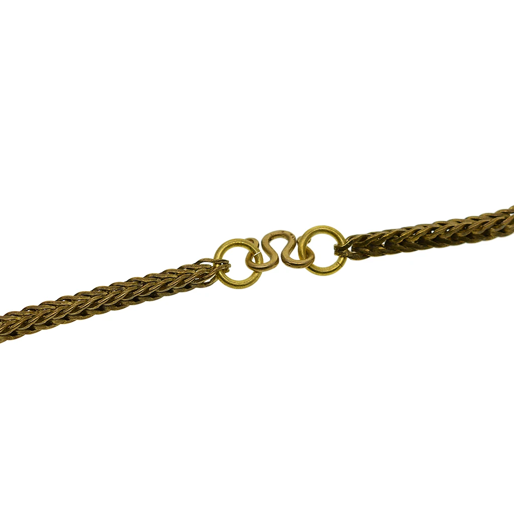 Цепочка-чокер с квадратным плетением чокер из тонкой твердой латуни в стиле