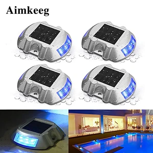 6 светодиодов наружные солнечные уличные фонари яркий путь Предупреждение ющая ЛАМПА IP68 водонепроницаемый прожектор для дома сада дорожки лестницы освещение