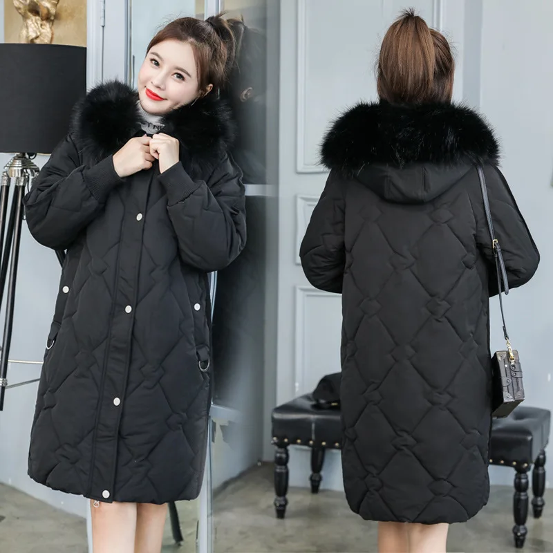 Лидер продаж куртки пальто женские пуховики для женщин зима 2019 свободная шапка и