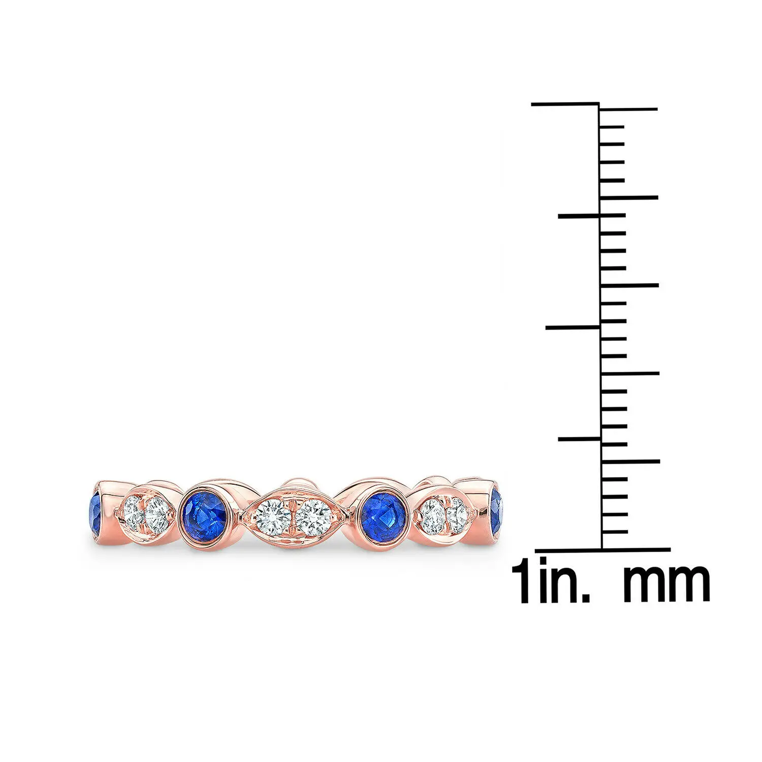 Женское кольцо из розового золота с голубым сапфиром 10 к | Украшения и аксессуары