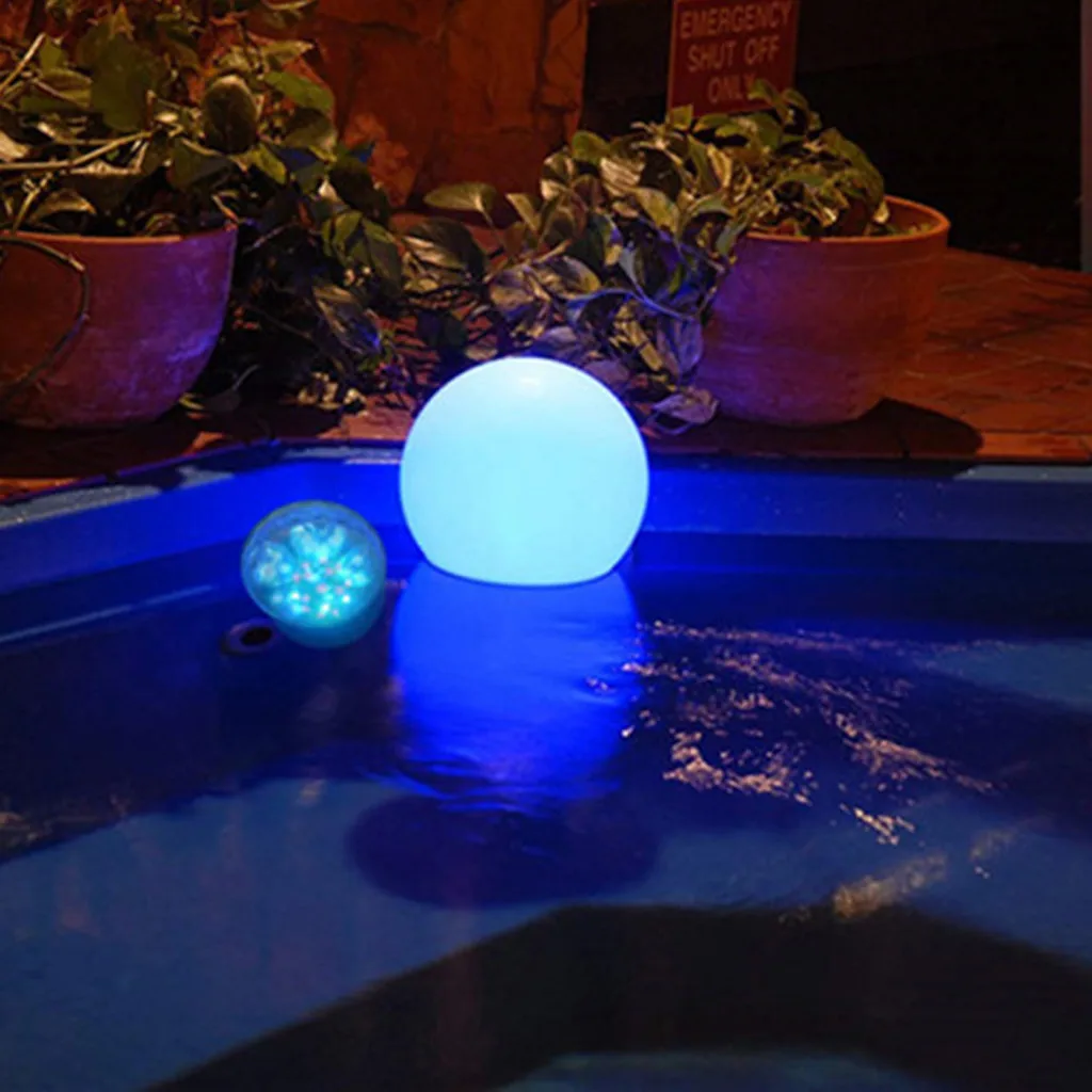 2 шт. светодиодный погружной светильник с дистанционным управлением работающий