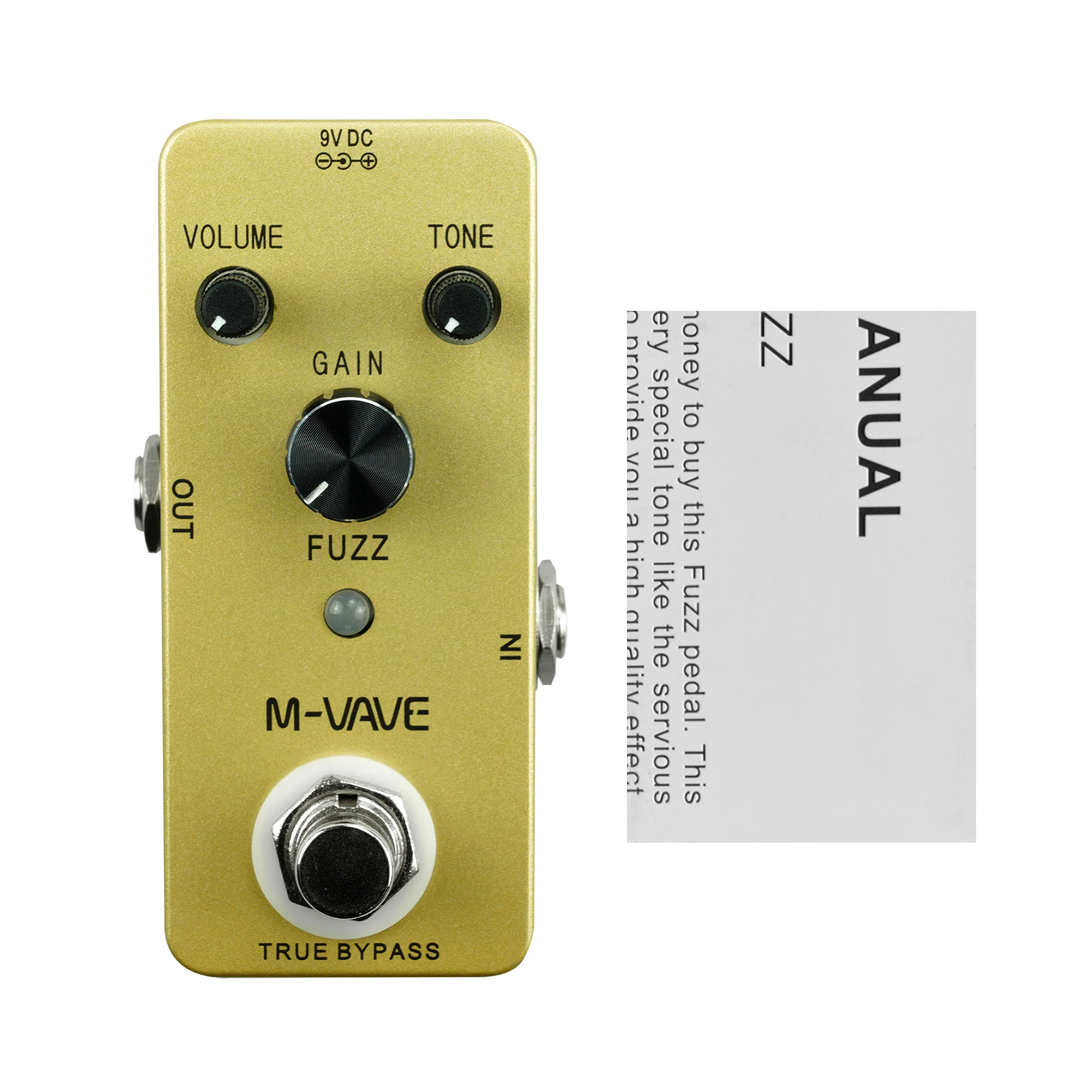 

M-VAVE FUZZ Vintage Fuzz Guitar Effect Pedal Zinc Alloy Shell True Bypass with LED Light & 3 Knobs Control Guitar Parts