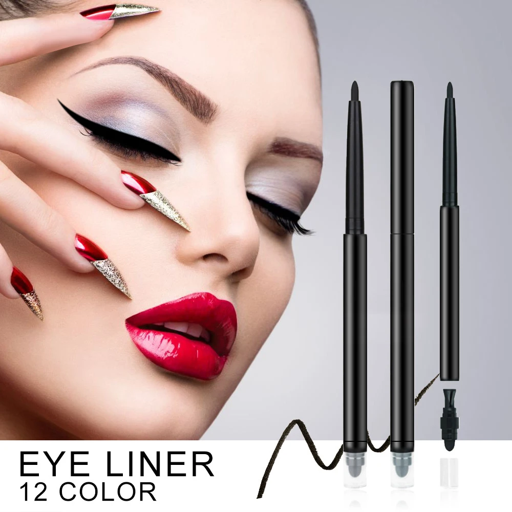 Двухсторонняя цветная подводка для глаз карандаш перламутровая белая пудра с