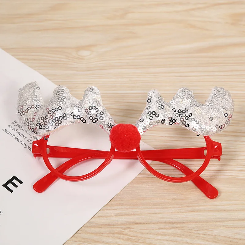

New Years Eve Party Supplies 2020 Sequin Elk Antlers Reindeer Christmas Glasses Costume Party Cosplay Prop Carnival Supplies