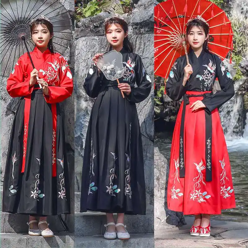 Китайский Hanfu женские элегантные нежная вышивка фея японское кимоно ночной халат