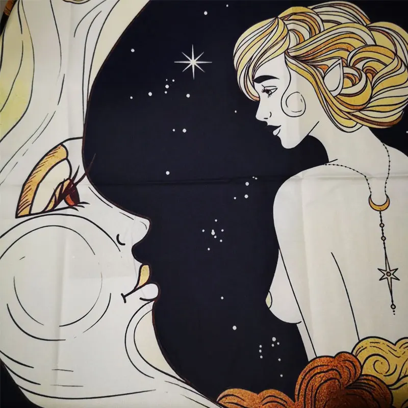 Psychedelic Moon гобелен со звездами Girl настенная подвесная комната Sky ковер спальни