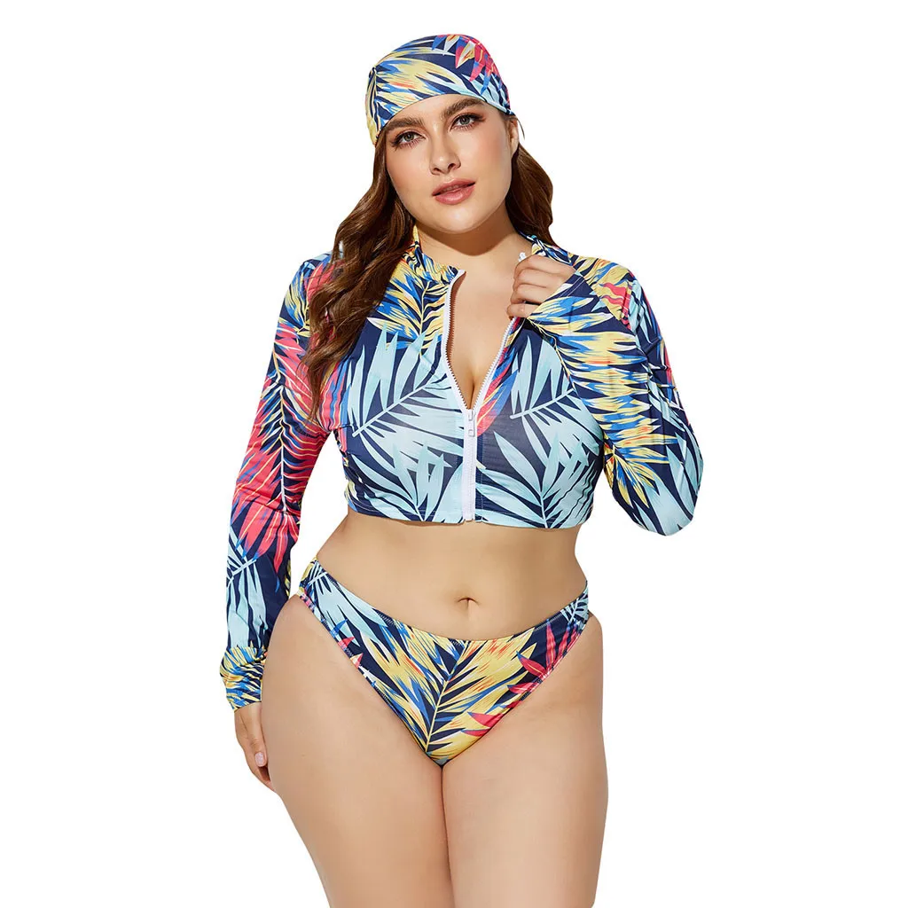 Новинка бикини на молнии с длинным рукавом женская одежда для плавания