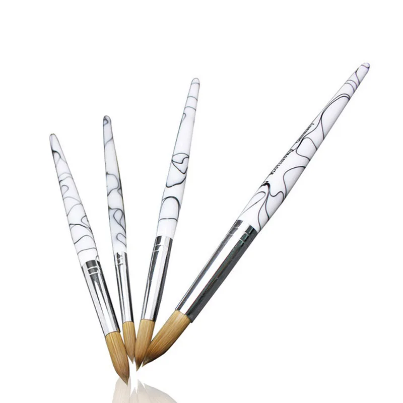 

Kolinsky Nylon Nail Art Acrylic Brushes Professional Pedicure Drawing Tools Sets Use Home With Salon