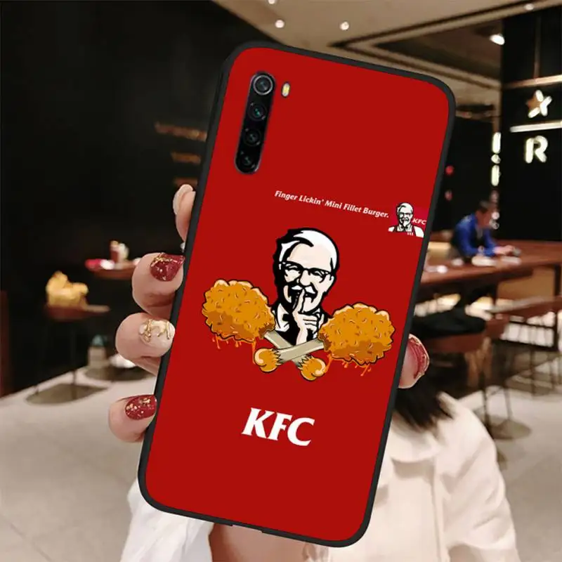KFC чехол с рисунком курицы и гамбургера для xiaomi note max mi 3 7 8 9se Redmi 7a 8t 9 10 pro lite |