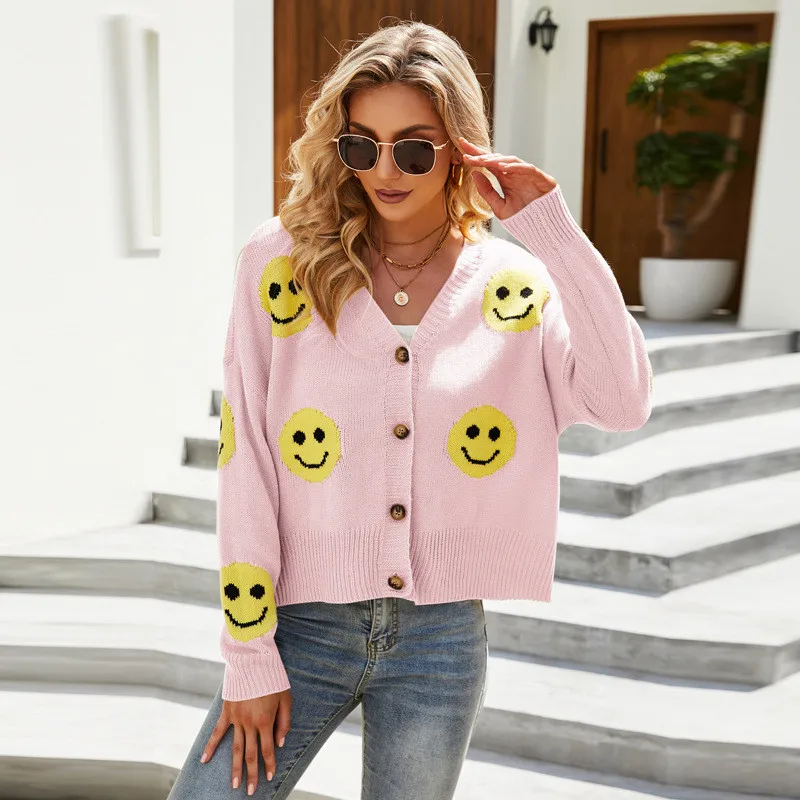 

Cardigan 2021 Women Winter Sweater Clothes Print Casual Fashion Cardigan Women Knitted Cardigan
