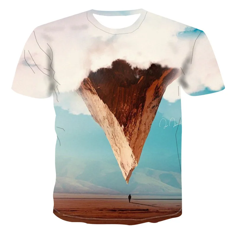 2020 Цвет чернила 3D печатных футболка визуализации с коротким рукавом летние