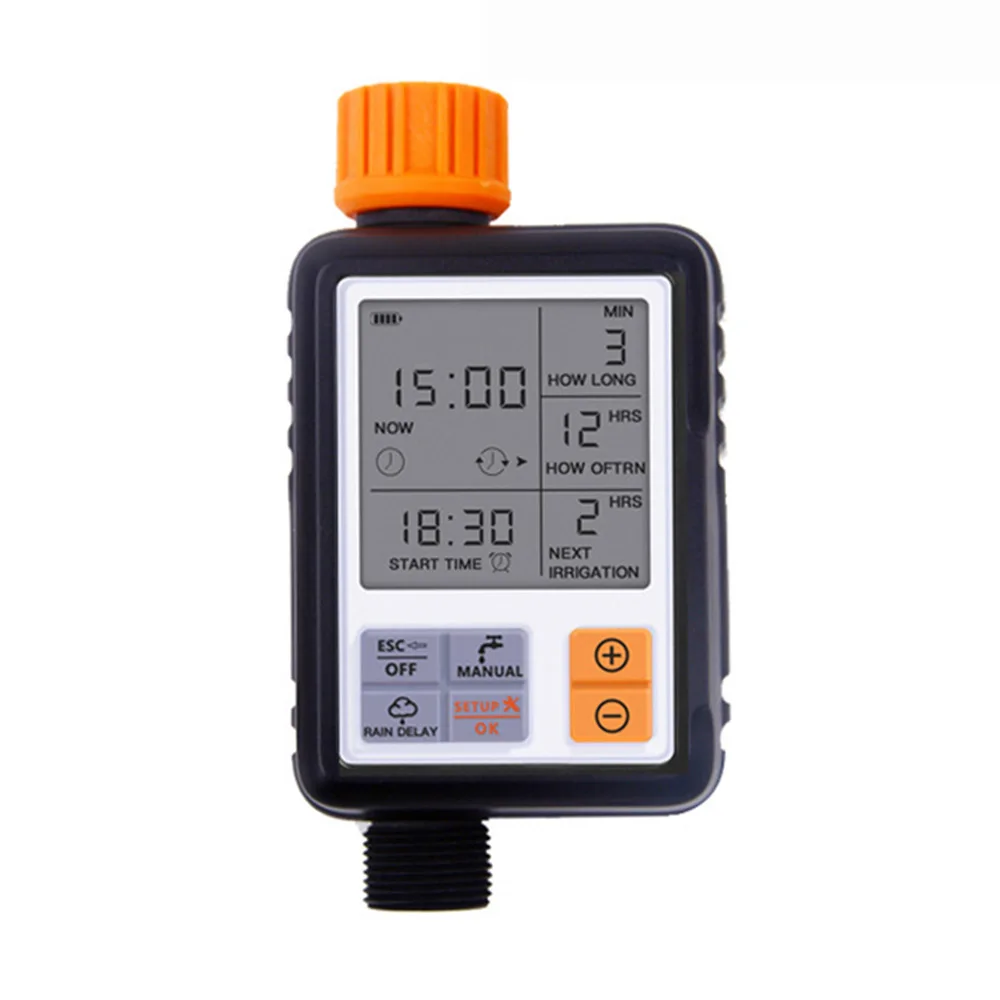 

Automatic Programmable Digital Water Timer 3" Large Screen IP65 Waterproof For Garden Lawn Watering System Irrigation Timer