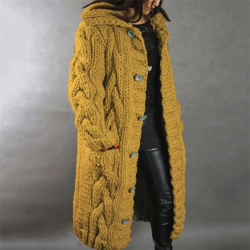 

2020 Fashion Simple Ladies Sweater Cardigan Twist Fall Winter Plus Size Pockets Solid Color Sweater Jacket
