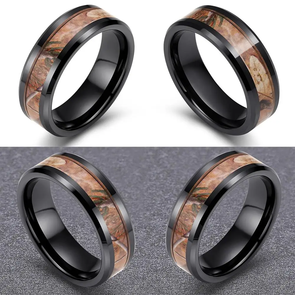 

Classic Retro Fashion Brown Couple Men Ceramics Ring Quality Finger Rings Trend Decor Jewelry Prevent Allergy