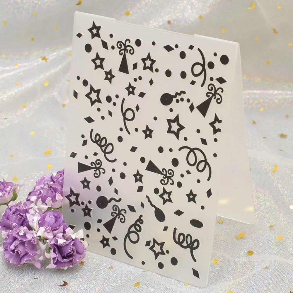 Celebratory Fireworks Plastic Embossing Folders for Card Making DIY Scrapbooking album Decoration Paper Craft Template | Дом и сад