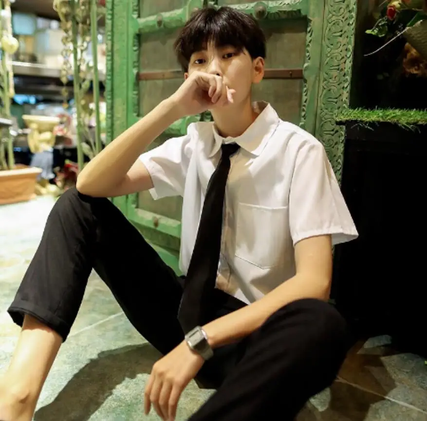 Новинка мужская и женская белая рубашка с длинными рукавами для студентов в