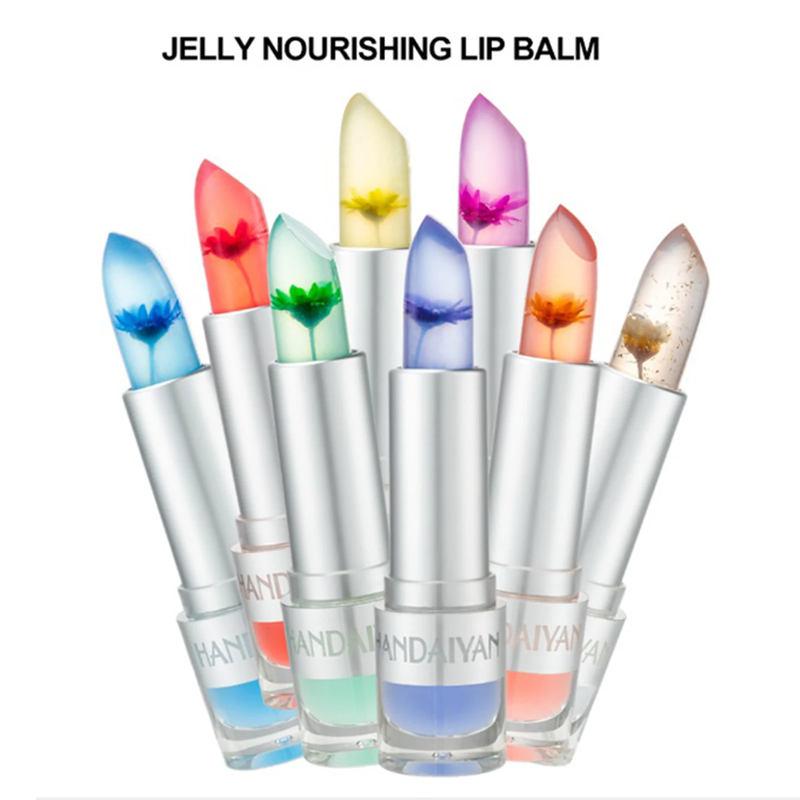 

Jelly Flower Lip Balm Makeup Temperature Changed Color Lipstick Long-Lasting Lipgloss Hydrating For Lips Care Cosmetics