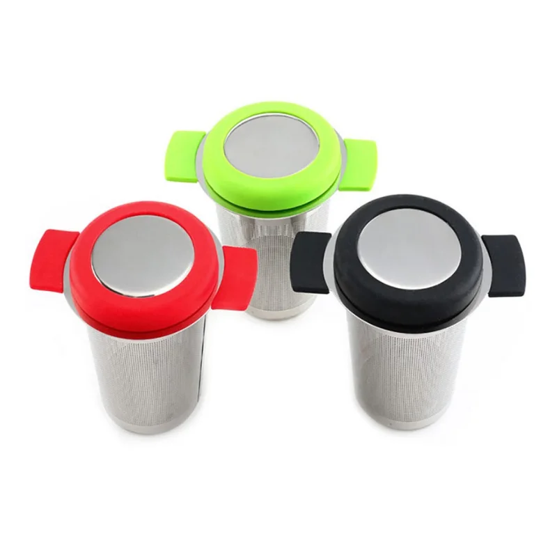 Силиконовое ситечко для чая из нержавеющей стали с двойной ручкой тонкий жидкий