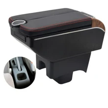 For LiFan 320 330 armrest box 2008-2013 Double doors open 7USB Centre Console Storage Box Arm Rest