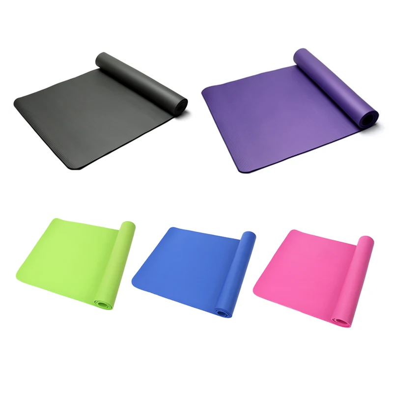 Нескользящие коврики NBR для йоги коврик фитнеса толщиной 10 мм 183X61X1CM гимнастики