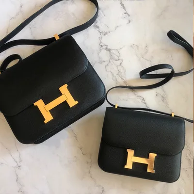 

Leather women's bag h-button Kangkang Bag Fashion messenger bag portable one shoulder small square bag cowhide box bean curd bag