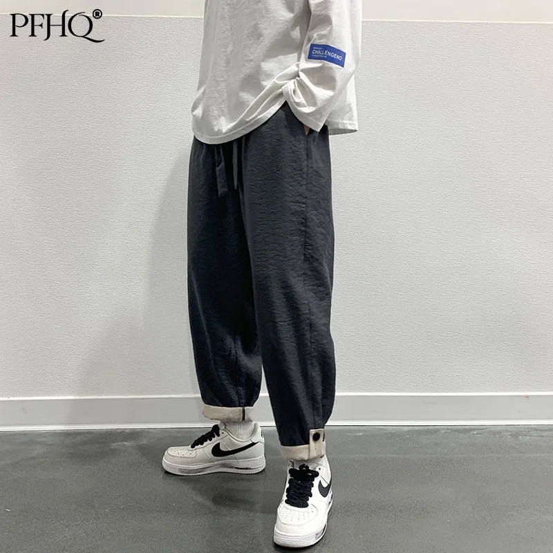 

Новые мужские модные свободные тонкие повседневные шаровары PFHQ в Корейском стиле ретро 21D398 на осень и зиму 2021