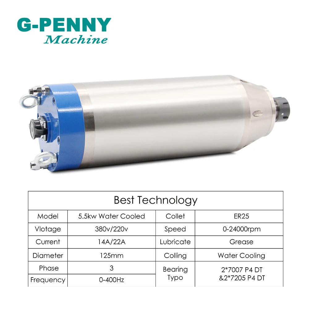 Дерево Камень с ЧПУ рабочий 5 кВт 380 В 220 Двигатель шпинделя водяным охлаждением ER25
