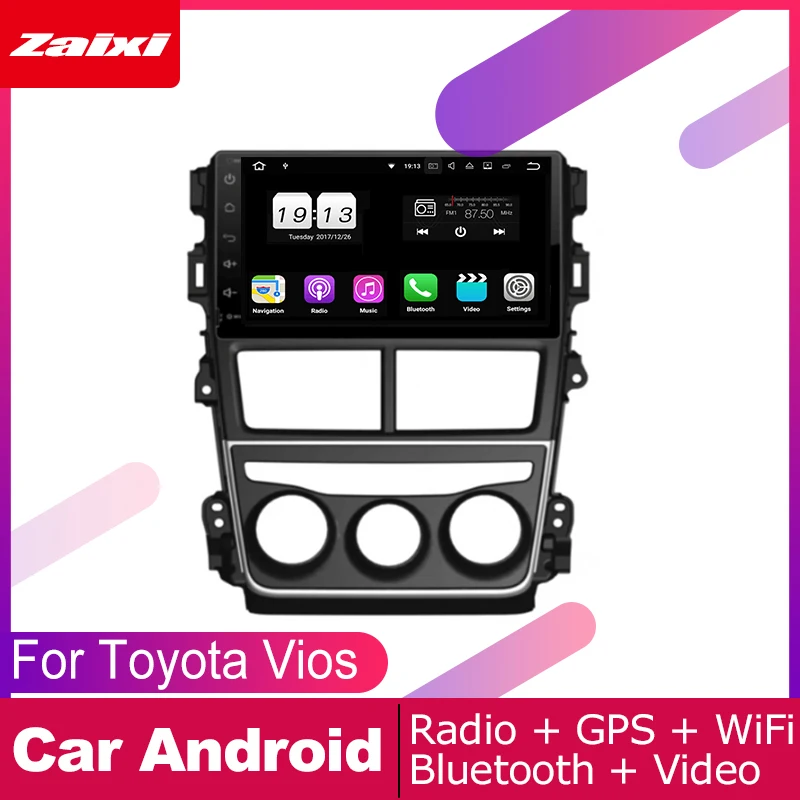 ZaiXi android автомобильный gps мультимедийный плеер для Toyota Vios Yaris 2018 dvd навигация Радио