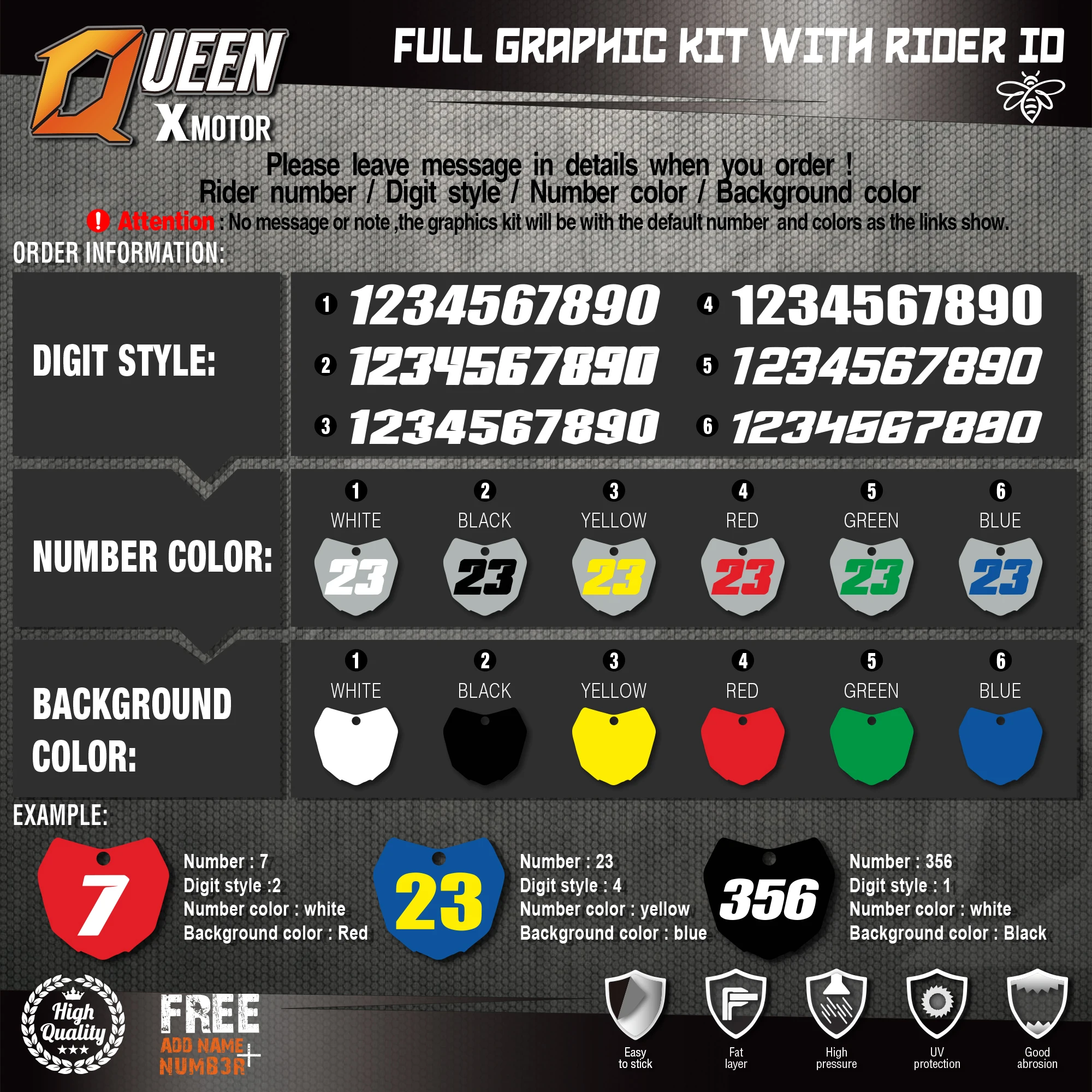 Оригинальные графические наклейки QUEEN X MOTOR Team Набор наклеек для KTM 2013 2014 2016 SX SXF 2015