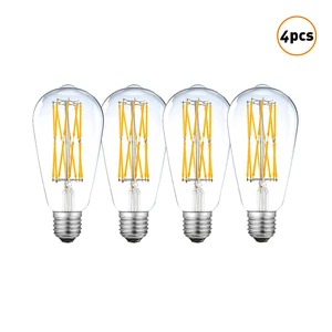 Винтажная Светодиодная лампа накаливания Эдисона Grensk ST64, 12 Вт, 16 Вт, высокая мощность 2200K, прозрачное стекло, светодиодные лампочки E27, 220 В, декоративное освещение переменного тока