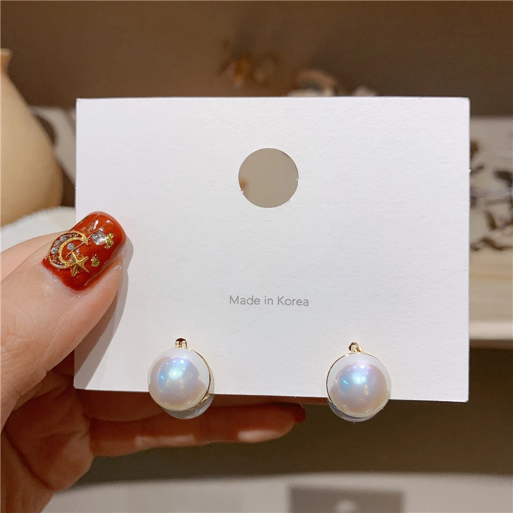

Korean Design Elegant Simulated Pearl Big Round Clip on Earrings Baroque Pearl Ear Clips for Women Jewelry Wholesale Vintage