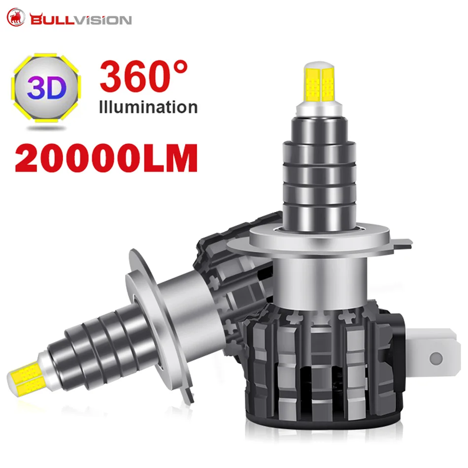 Мини H7 светодиодный 360 беспроводные лампы для фар небольшого размера H1 9005 9006 H11 H4