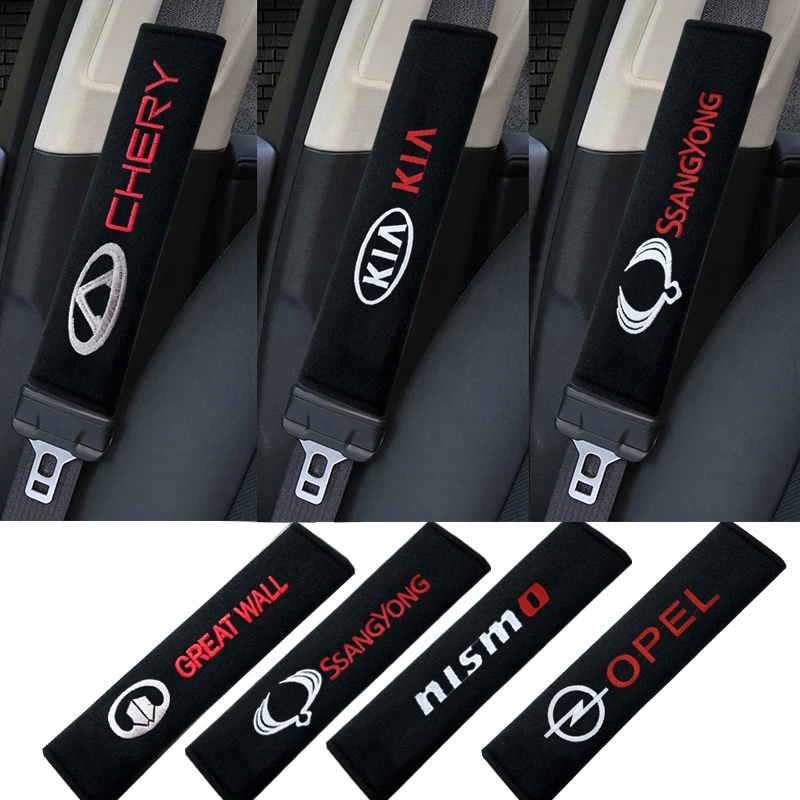 

2PCS Seat Belt Covers Soft Car Shoulder Pad Car Seat Safety Belt For Peugeot 308 408 508 RCZ 208 3008 2008 206 Car Accessories