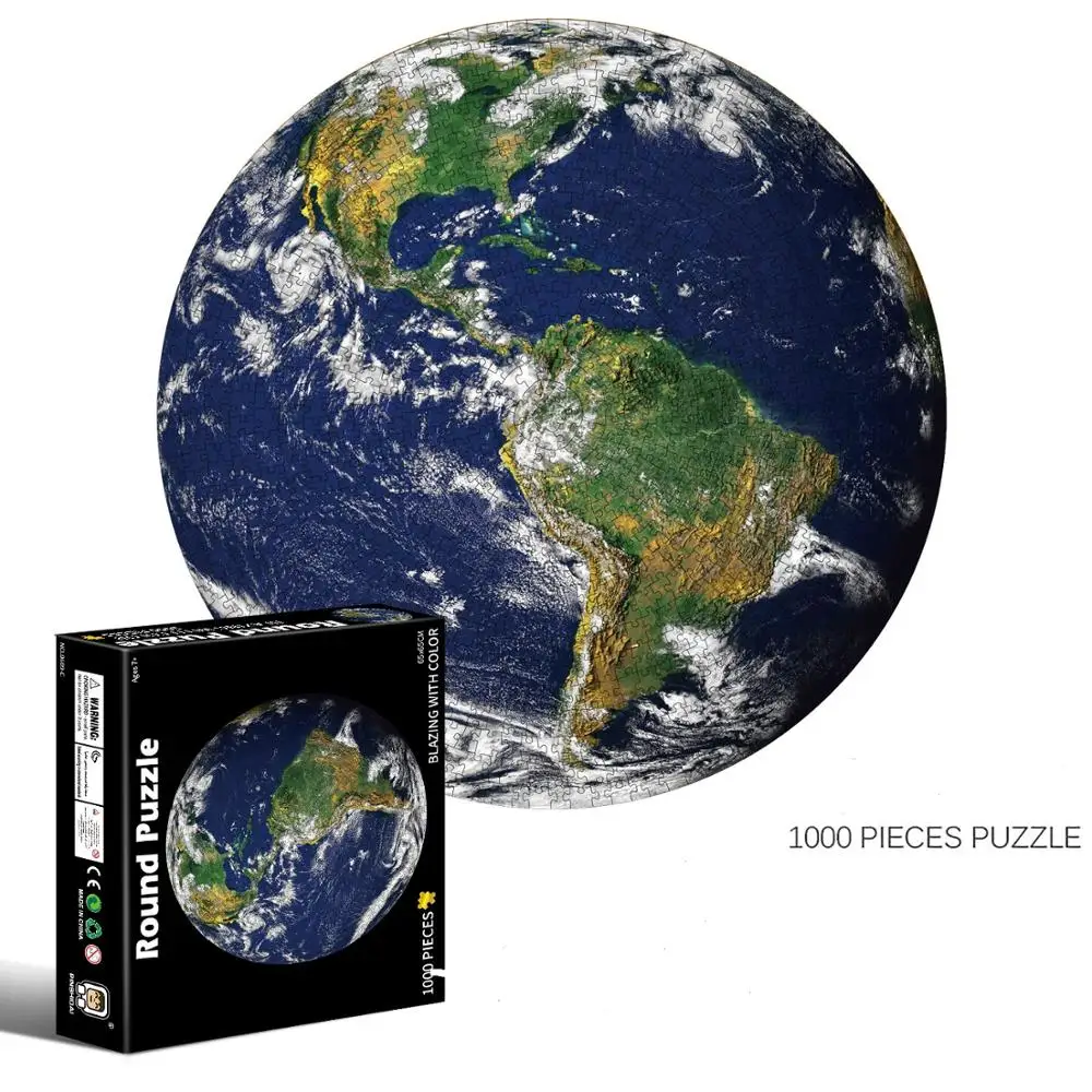 Пазлы 1000 штук радужных круглых головоломок Moon earth для взрослых и детей DIY