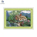 Закат в сумерках лес хижина шаблон Вышивка крестом 14CT11CT граф холст печать вышивка набор рукоделие украшение дома живопись