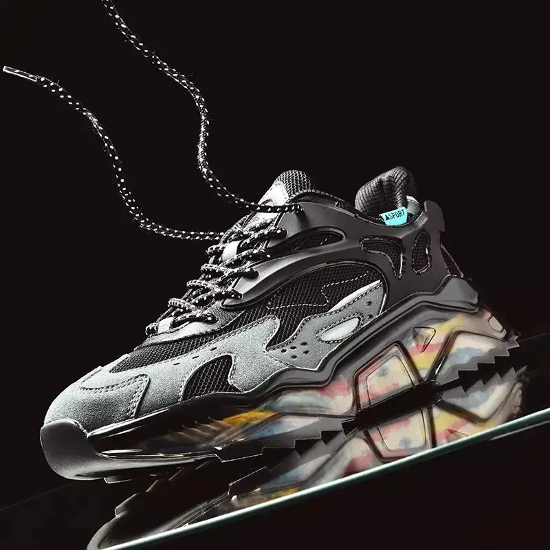 

2021 Summer New Male Korean Sneakers Soft And Comfortable Mesh Breathable Rubber Sole Wear-resistant Non-slip Running Shoes