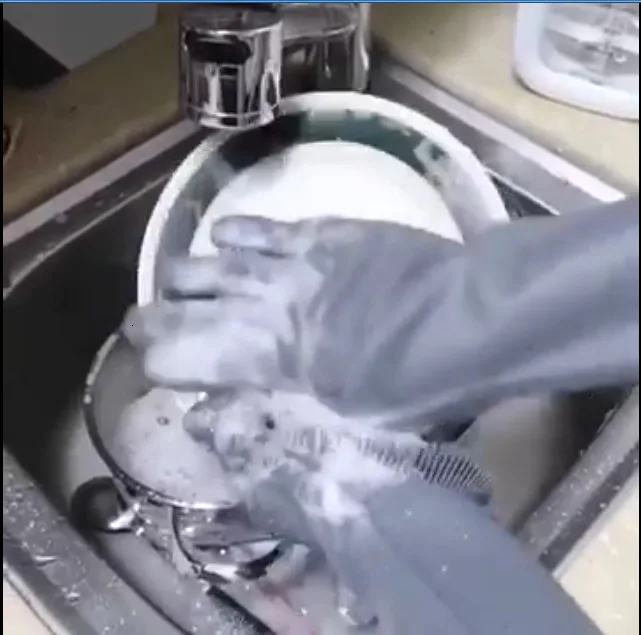 Многофункциональные перчатки для мытья посуды из пищевого силикона толстая