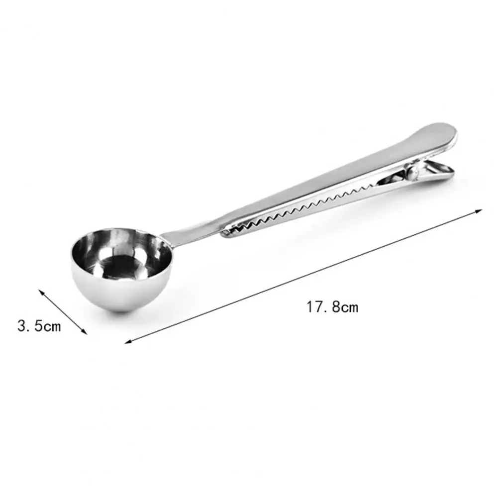 

Hot Sales!!!Coffee Scoop Rustproof Durable Stainless Steel Coffee Measuring Sealing Clip Spoon for Coffee Powder Bag