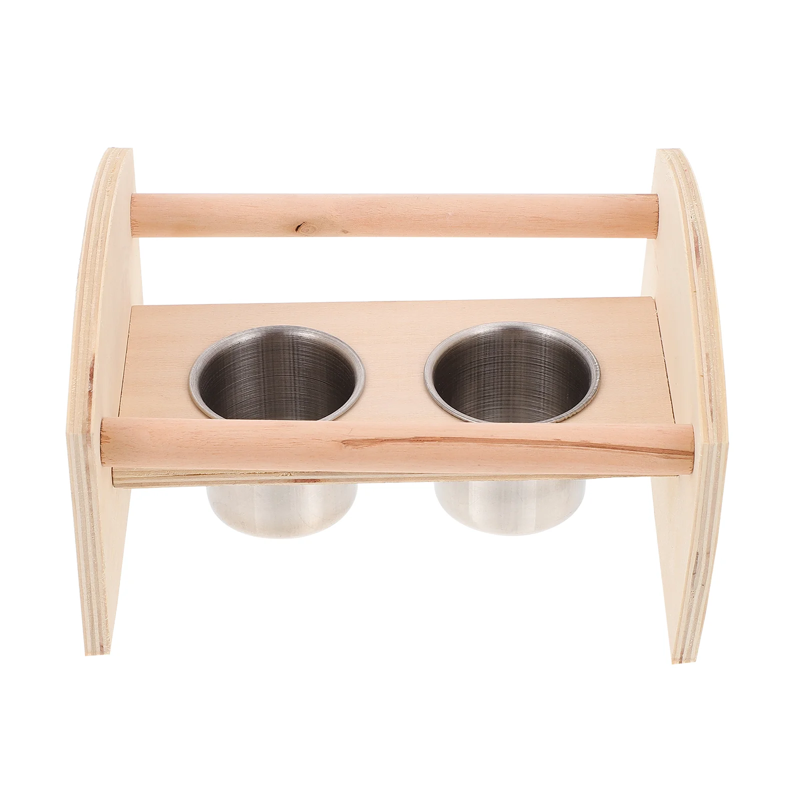 

1Pc Bird Perch with Cups Parrot Play Wood Stand Bird Grinding Perch Pet Supplies