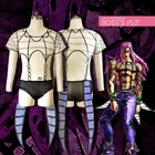 Аниме JOJO 5 золотой ветер BOSS Diavolo Косплэй Джоджо Adventur костюм из телепередачи мастера меча онлайн; Обувь; Парики загрузки нижнего белья кружевной топ нижнее белье Комбинезоны