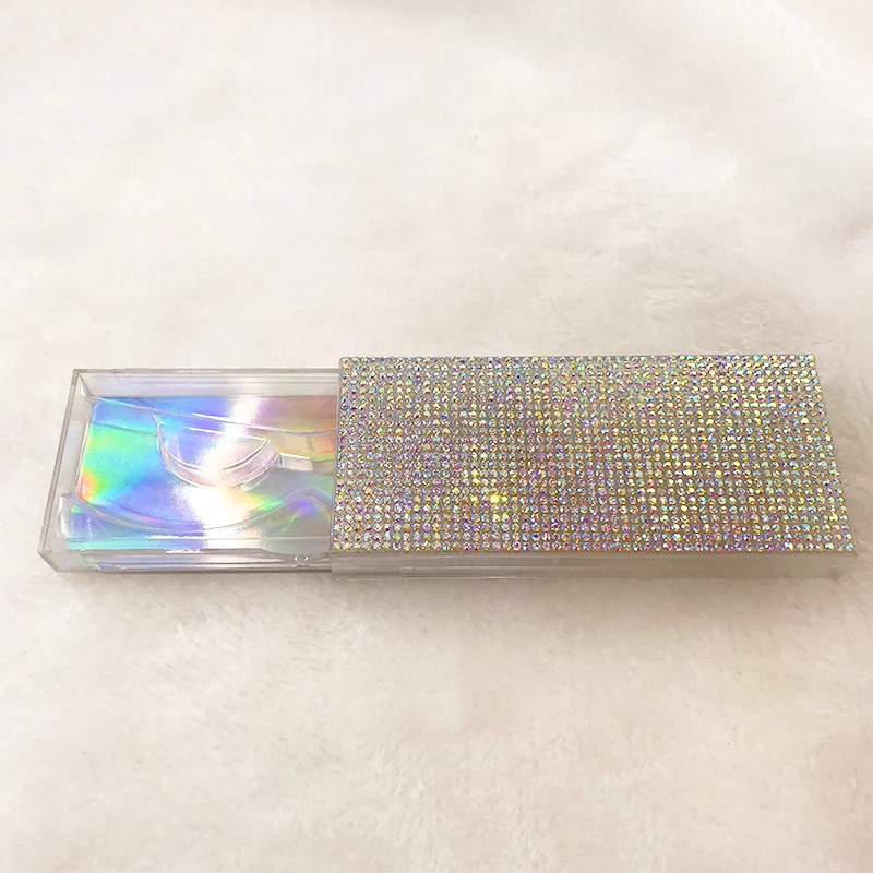 Empty Silver Box 10 шт./лот блестящий чехол для ресниц пустые коробки для ресниц поставляются с прозрачным лотком голографический цвет фона карты - Цвет: Empty Silver Box