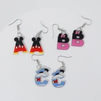simple creative cartoon cute letter earrings fun acrylic earrings childish personality funny earrings women