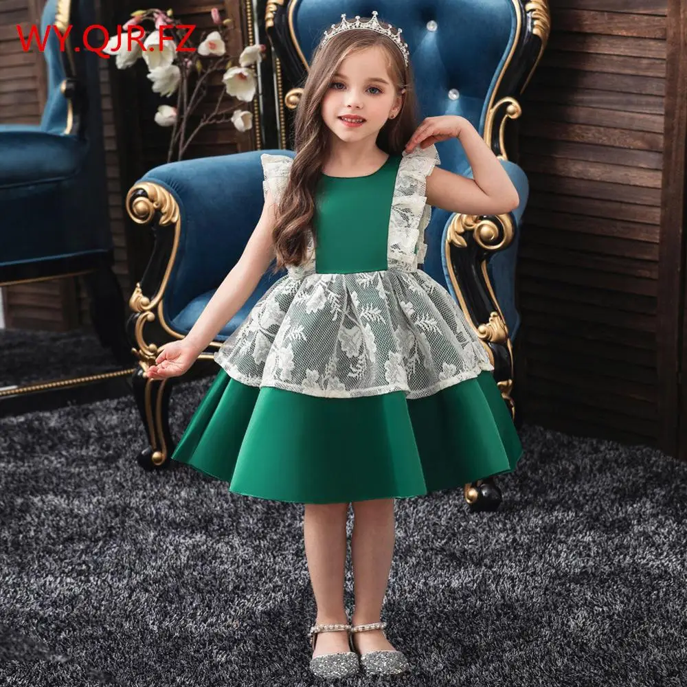 BH 755 # бальное платье зеленое с цветочным рисунком для девочек короткие платья